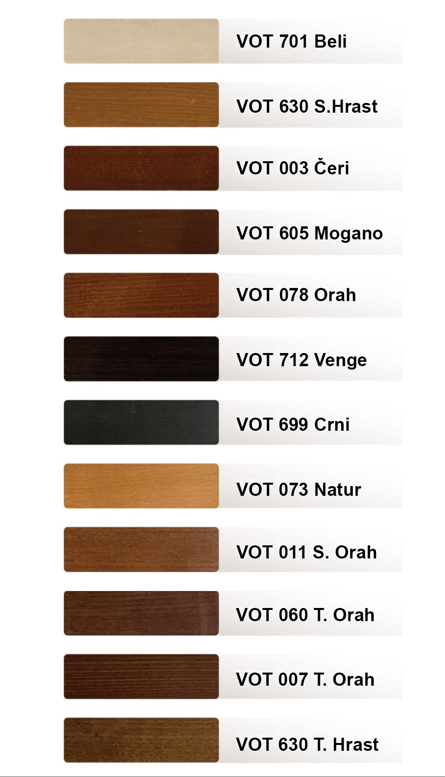 Drvo — paleta boja